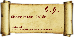 Oberritter Jolán névjegykártya